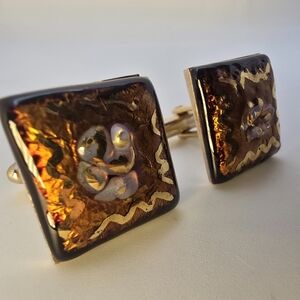 Elegant Gold and Black Cufflinks